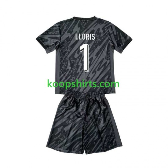 EK 2024 Frankrijk Doelman Uit Zwart Tenue Kinder Voetbalshirts Hugo Lloris 1 Korte Mouwen EK 2024 Frankrijk Doelman Uit Zwart Tenue Kinder Voetbalshirts Hugo Lloris 1 Korte Mouwen