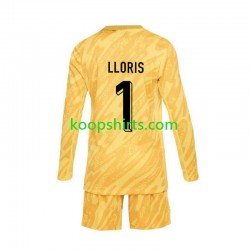 EK 2024 Frankrijk Doelman Thuis Geel Tenue Kinder Voetbalshirts Hugo Lloris 1 Lange Mouwen