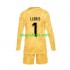 EK 2024 Frankrijk Doelman Thuis Geel Tenue Kinder Voetbalshirts Hugo Lloris 1 Lange Mouwen