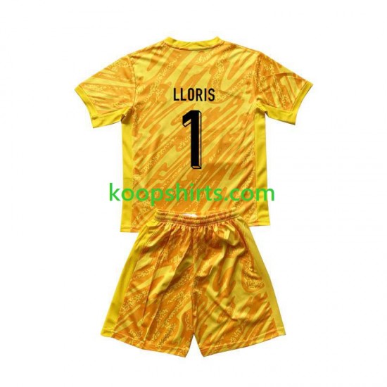 EK 2024 Frankrijk Doelman Thuis Geel Tenue Kinder Voetbalshirts Hugo Lloris 1 Korte Mouwen EK 2024 Frankrijk Doelman Thuis Geel Tenue Kinder Voetbalshirts Hugo Lloris 1 Korte Mouwen
