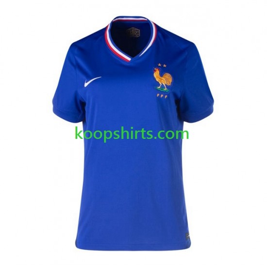 EK 2024 Frankrijk Thuis Tenue Dames Voetbalshirts Korte Mouwen EK 2024 Frankrijk Thuis Tenue Dames Voetbalshirts Korte Mouwen