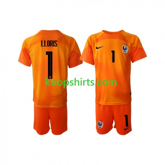 WK 2022 Frankrijk Doelman Uit Tenue Kinder Voetbalshirts Hugo Lloris 1 Korte Mouwen WK 2022 Frankrijk Doelman Uit Tenue Kinder Voetbalshirts Hugo Lloris 1 Korte Mouwen