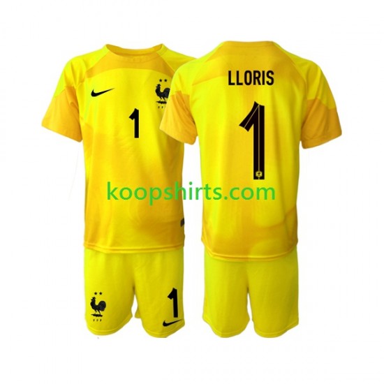 WK 2022 Frankrijk Doelman Derde Tenue Kinder Voetbalshirts Hugo Lloris 1 Korte Mouwen WK 2022 Frankrijk Doelman Derde Tenue Kinder Voetbalshirts Hugo Lloris 1 Korte Mouwen