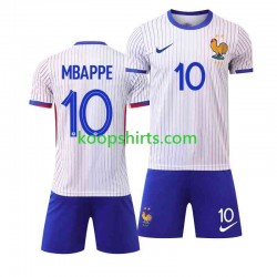 EK 2024 Frankrijk Uit Tenue Kinder Voetbalshirts Kylian Mbappe 10 Korte Mouwen