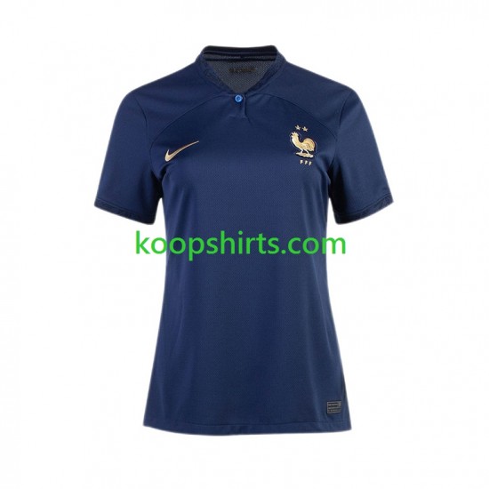WK 2022 Frankrijk Thuis Tenue Dames Voetbalshirts Korte Mouwen WK 2022 Frankrijk Thuis Tenue Dames Voetbalshirts Korte Mouwen
