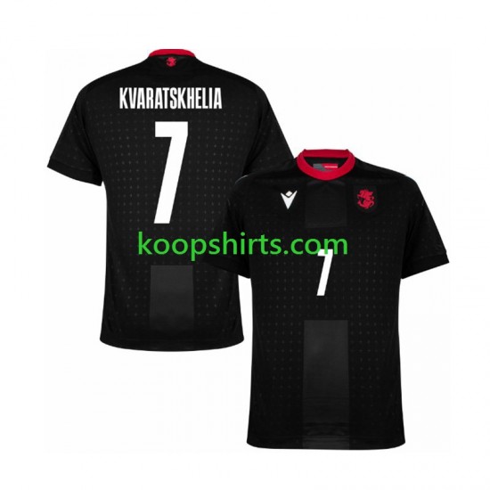 EK 2024 Uit Zwart Tenue Heren Voetbalshirts Georgia Kvaratskhelia 7 Korte Mouwen EK 2024 Uit Zwart Tenue Heren Voetbalshirts Georgia Kvaratskhelia 7 Korte Mouwen