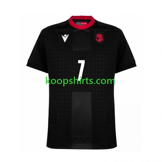 EK 2024 Uit Zwart Tenue Heren Voetbalshirts Georgia Kvaratskhelia 7 Korte Mouwen