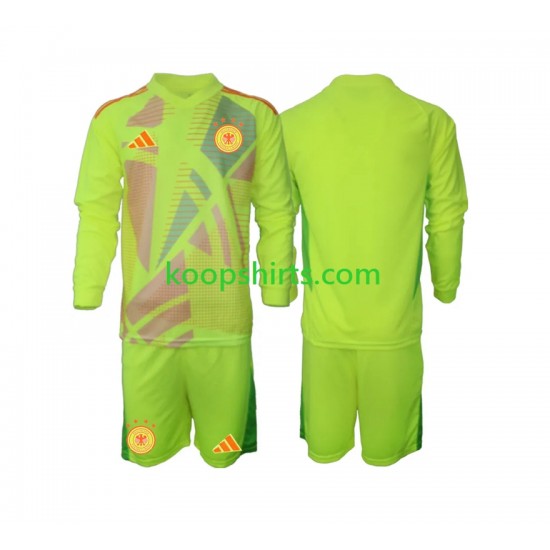 EK 2024 Duitsland Doelman Uit Tenue Kinder Voetbalshirts Lange Mouwen EK 2024 Duitsland Doelman Uit Tenue Kinder Voetbalshirts Lange Mouwen
