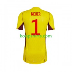 WK 2022 Duitsland Doelman Uit Tenue Heren Voetbalshirts Manuel Neuer 1 Korte Mouwen
