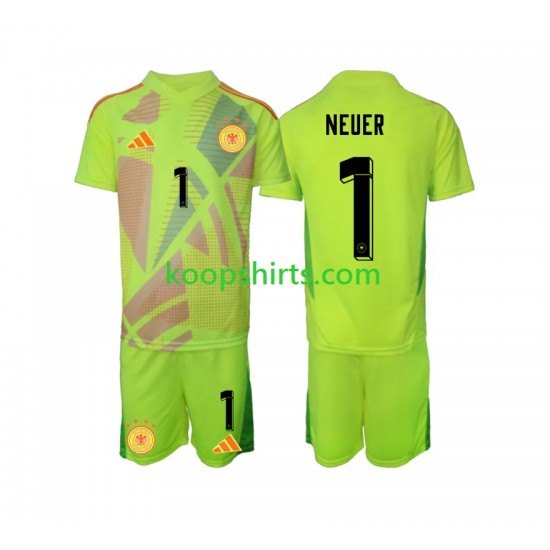 EK 2024 Duitsland Doelman Uit Tenue Kinder Voetbalshirts Manuel Neuer 1 Korte Mouwen EK 2024 Duitsland Doelman Uit Tenue Kinder Voetbalshirts Manuel Neuer 1 Korte Mouwen