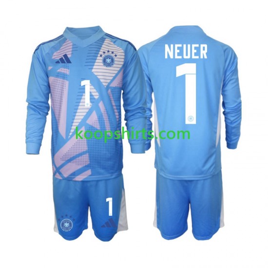 Duitsland Doelman Vierde Tenue Kinder Voetbalshirts Manuel Neuer 1 2024-2025 Lange Mouwen Duitsland Doelman Vierde Tenue Kinder Voetbalshirts Manuel Neuer 1 2024-2025 Lange Mouwen