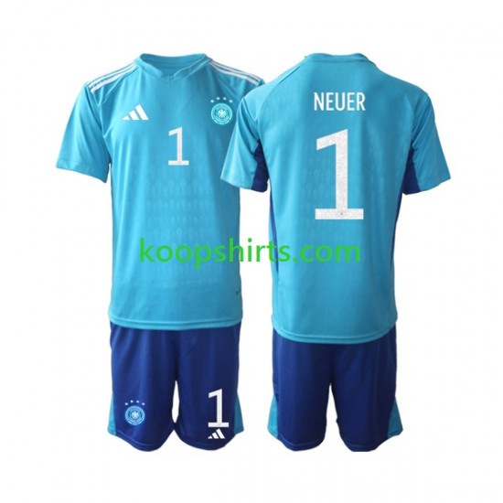 WK 2022 Duitsland Doelman Thuis Tenue Kinder Voetbalshirts Manuel Neuer 1 Korte Mouwen WK 2022 Duitsland Doelman Thuis Tenue Kinder Voetbalshirts Manuel Neuer 1 Korte Mouwen