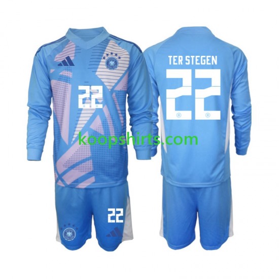 Duitsland Doelman Vierde Tenue Kinder Voetbalshirts Ter Stegen 22 2024-2025 Lange Mouwen Duitsland Doelman Vierde Tenue Kinder Voetbalshirts Ter Stegen 22 2024-2025 Lange Mouwen