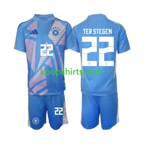 Duitsland Doelman Vierde Tenue Kinder Voetbalshirts Ter Stegen 22 2024-2025 Korte Mouwen Duitsland Doelman Vierde Tenue Kinder Voetbalshirts Ter Stegen 22 2024-2025 Korte Mouwen