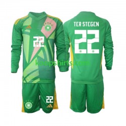 Duitsland Doelman Derde Tenue Kinder Voetbalshirts Ter Stegen 22 2024-2025 Lange Mouwen