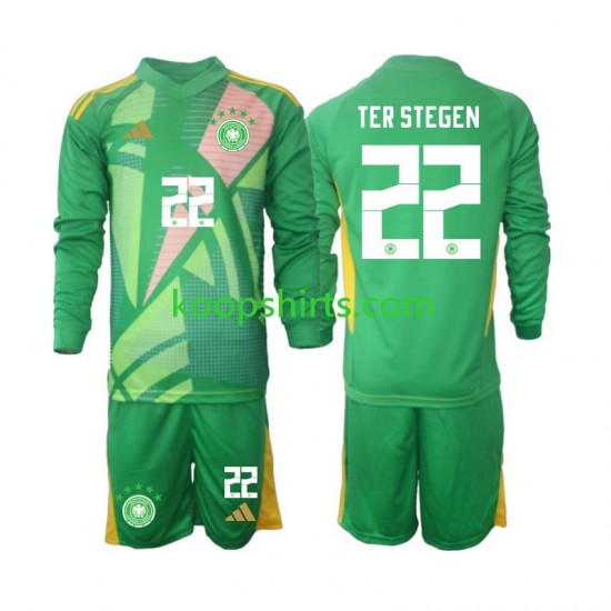 Duitsland Doelman Derde Tenue Kinder Voetbalshirts Ter Stegen 22 2024-2025 Lange Mouwen Duitsland Doelman Derde Tenue Kinder Voetbalshirts Ter Stegen 22 2024-2025 Lange Mouwen
