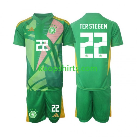 Duitsland Doelman Derde Tenue Kinder Voetbalshirts Ter Stegen 22 2024-2025 Korte Mouwen Duitsland Doelman Derde Tenue Kinder Voetbalshirts Ter Stegen 22 2024-2025 Korte Mouwen