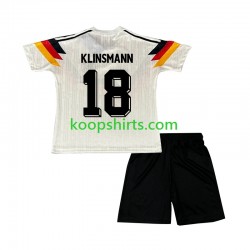 Duitsland Retro Thuis Tenue Kinder Voetbalshirts Klinsmann 18 1990 Korte Mouwen