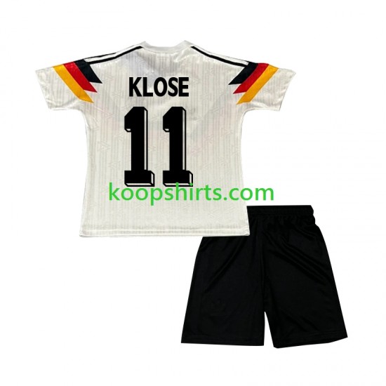Duitsland Retro Thuis Tenue Kinder Voetbalshirts Klose 11 1990 Korte Mouwen Duitsland Retro Thuis Tenue Kinder Voetbalshirts Klose 11 1990 Korte Mouwen