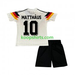 Duitsland Retro Thuis Tenue Kinder Voetbalshirts Matthaus 10 1990 Korte Mouwen