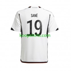 WK 2022 Duitsland Thuis Tenue Heren Voetbalshirts Sane 19 Korte Mouwen