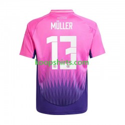 EK 2024 Duitsland Uit Tenue Heren Voetbalshirts Thomas Muller 13 Korte Mouwen