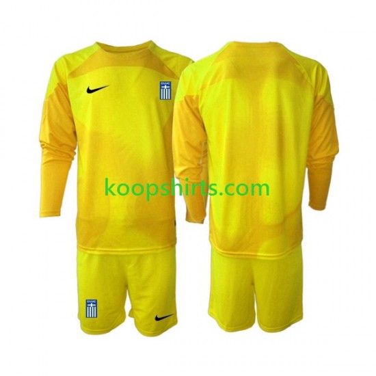 Griekenland Doelman Thuis Tenue Kinder Voetbalshirts 2023 Lange Mouwen Griekenland Doelman Thuis Tenue Kinder Voetbalshirts 2023 Lange Mouwen