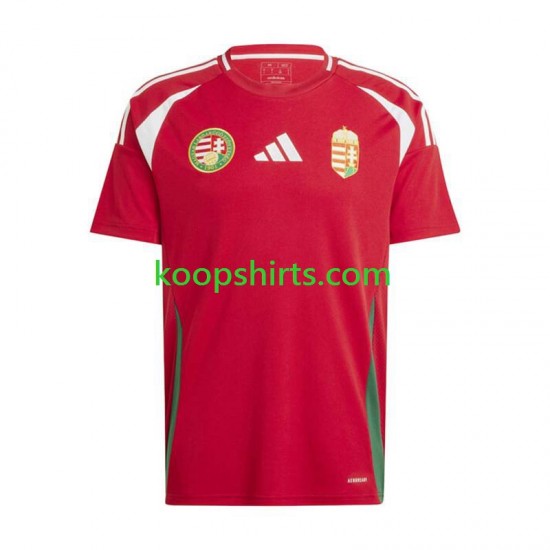 EK 2024 Hongarije Thuis Tenue Heren Voetbalshirts Korte Mouwen EK 2024 Hongarije Thuis Tenue Heren Voetbalshirts Korte Mouwen