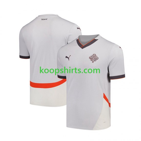 IJsland Uit Tenue Heren Voetbalshirts 2024 Korte Mouwen IJsland Uit Tenue Heren Voetbalshirts 2024 Korte Mouwen