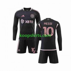 Inter Miami Uit Tenue Kinder Voetbalshirts Lionel Messi 10 2023-2024 Lange Mouwen