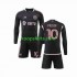 Inter Miami Uit Tenue Kinder Voetbalshirts Lionel Messi 10 2023-2024 Lange Mouwen