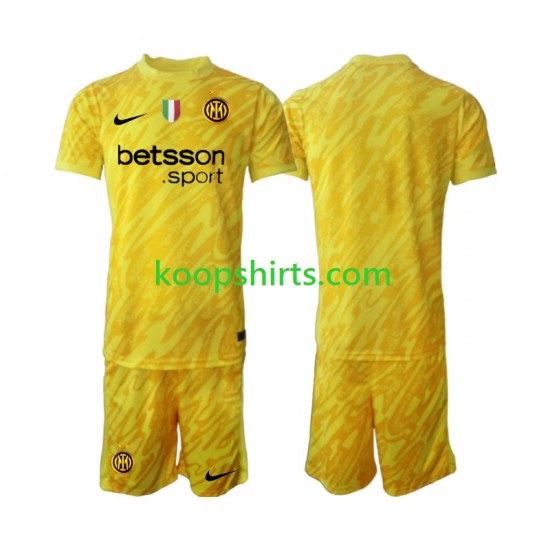 Inter Milan Doelman Uit Tenue Kinder Voetbalshirts 2024-2025 Korte Mouwen Inter Milan Doelman Uit Tenue Kinder Voetbalshirts 2024-2025 Korte Mouwen