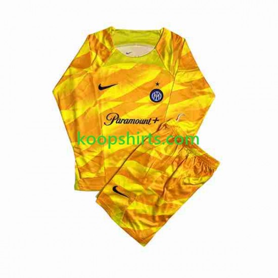 Inter Milan Doelman Thuis Tenue Kinder Voetbalshirts 2023-2024 Lange Mouwen Inter Milan Doelman Thuis Tenue Kinder Voetbalshirts 2023-2024 Lange Mouwen