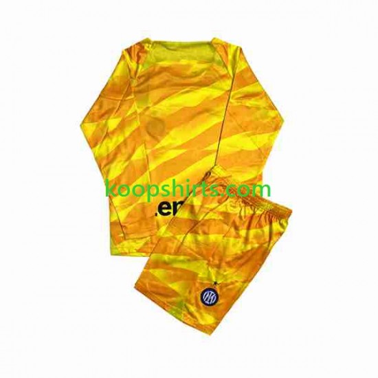 Inter Milan Doelman Thuis Tenue Kinder Voetbalshirts 2023-2024 Lange Mouwen
