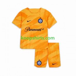 Inter Milan Doelman Thuis Tenue Kinder Voetbalshirts 2023-2024 Korte Mouwen