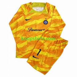 Inter Milan Doelman Thuis Tenue Kinder Voetbalshirts Sommer 1 2023-2024 Lange Mouwen