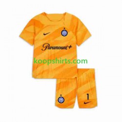 Inter Milan Doelman Thuis Tenue Kinder Voetbalshirts Sommer 1 2023-2024 Korte Mouwen