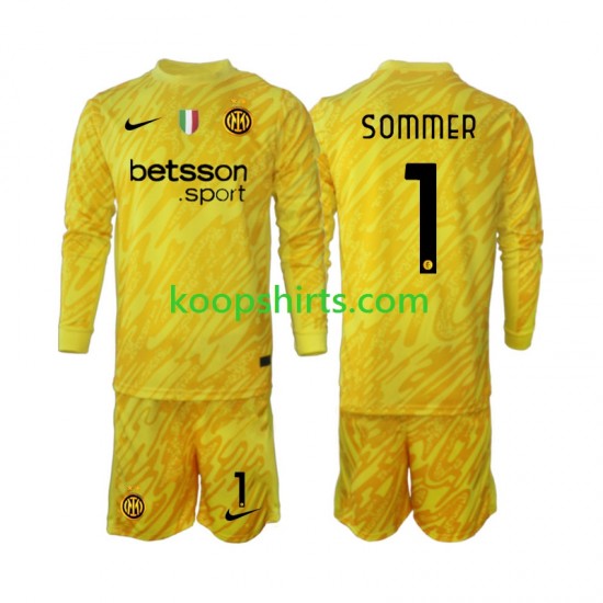Inter Milan Doelman Uit Tenue Kinder Voetbalshirts Yann Sommer 1 2024-2025 Lange Mouwen Inter Milan Doelman Uit Tenue Kinder Voetbalshirts Yann Sommer 1 2024-2025 Lange Mouwen