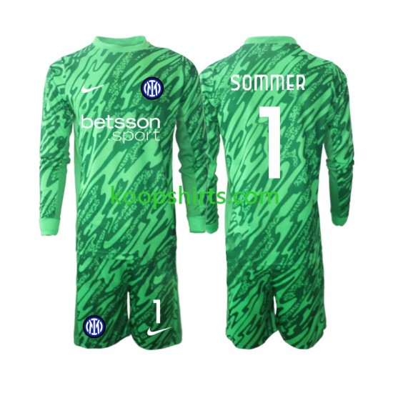 Inter Milan Doelman Thuis Tenue Kinder Voetbalshirts Yann Sommer 1 2024-2025 Lange Mouwen Inter Milan Doelman Thuis Tenue Kinder Voetbalshirts Yann Sommer 1 2024-2025 Lange Mouwen