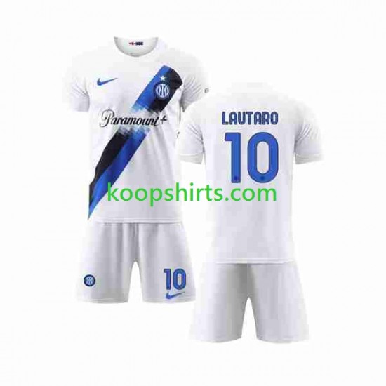 Inter Milan Uit Tenue Kinder Voetbalshirts Lautaro Martinez 10 2023-2024 Korte Mouwen Inter Milan Uit Tenue Kinder Voetbalshirts Lautaro Martinez 10 2023-2024 Korte Mouwen