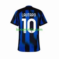 Inter Milan Thuis Tenue Heren Voetbalshirts Lautaro Martinez 10 2023-2024 Korte Mouwen