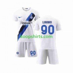 Inter Milan Uit Tenue Kinder Voetbalshirts Lukaku 90 2023-2024 Korte Mouwen