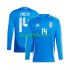 EK 2024 Italië Thuis Blauw Tenue Heren Voetbalshirts Chiesa 14 Lange Mouwen