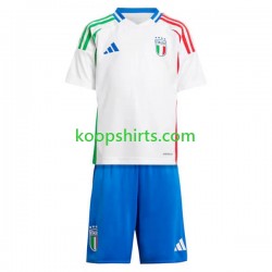 EK 2024 Italië Uit Tenue Kinder Voetbalshirts Korte Mouwen