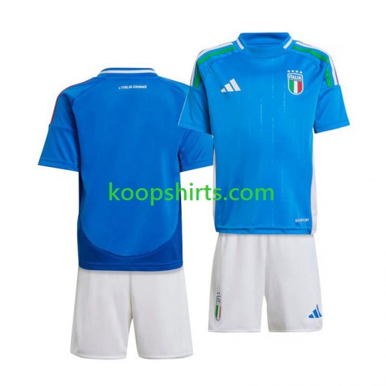 EK 2024 Italië Thuis Tenue Kinder Voetbalshirts Korte Mouwen EK 2024 Italië Thuis Tenue Kinder Voetbalshirts Korte Mouwen