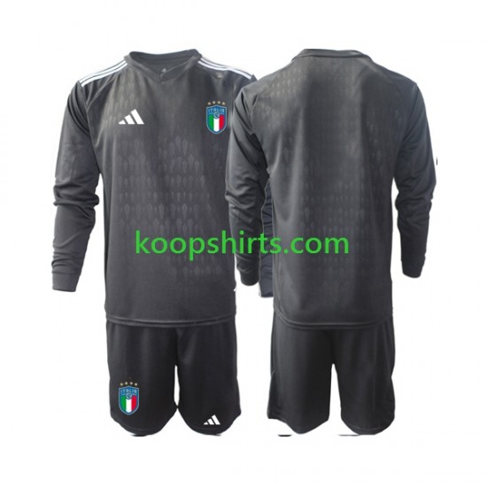 Italië Doelman Uit Tenue Kinder Voetbalshirts 2023 Lange Mouwen Italië Doelman Uit Tenue Kinder Voetbalshirts 2023 Lange Mouwen