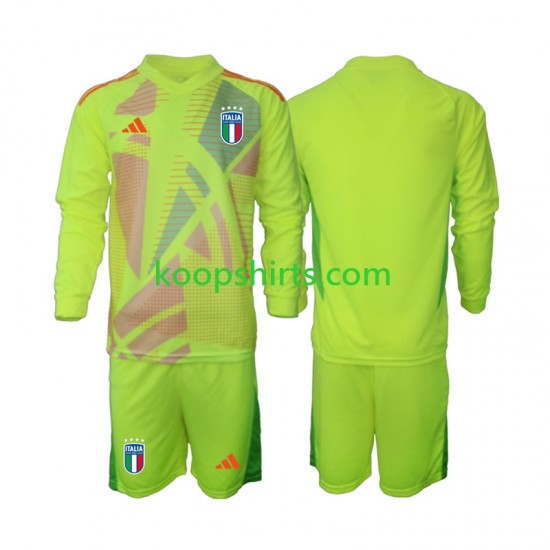 EK 2024 Italië Doelman Thuis Tenue Kinder Voetbalshirts Lange Mouwen EK 2024 Italië Doelman Thuis Tenue Kinder Voetbalshirts Lange Mouwen