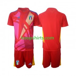EK 2024 Italië Doelman Derde Tenue Kinder Voetbalshirts Korte Mouwen
