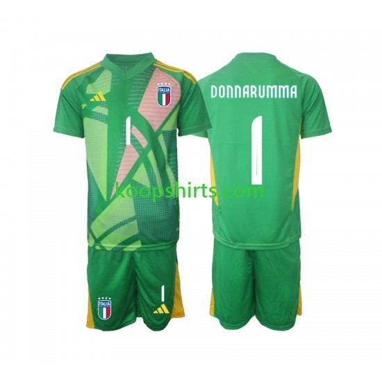 EK 2024 Italië Doelman Uit Tenue Kinder Voetbalshirts Donnarumma 1 Korte Mouwen EK 2024 Italië Doelman Uit Tenue Kinder Voetbalshirts Donnarumma 1 Korte Mouwen