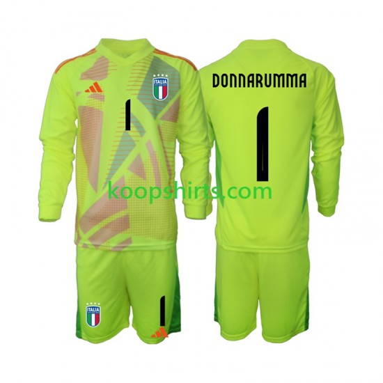 EK 2024 Italië Doelman Thuis Tenue Kinder Voetbalshirts Donnarumma 1 Lange Mouwen EK 2024 Italië Doelman Thuis Tenue Kinder Voetbalshirts Donnarumma 1 Lange Mouwen